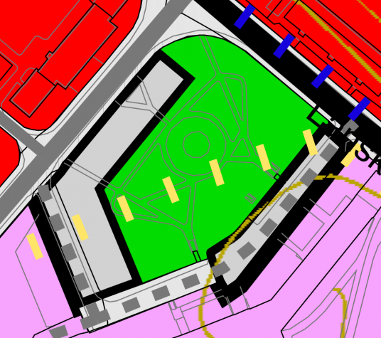 Park pred nemocnicou v územnom pláne